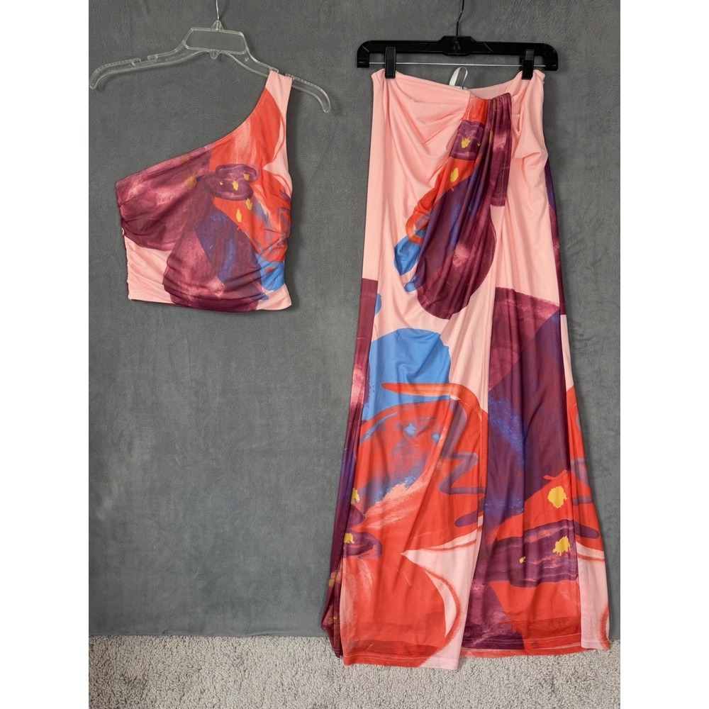 SNDYS The Label Women's Antari Floral Maxi Skirt Crop Top Set Size Small NWT